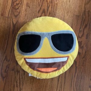 Emoji smiling with sunglasses pillow . Emoji brand